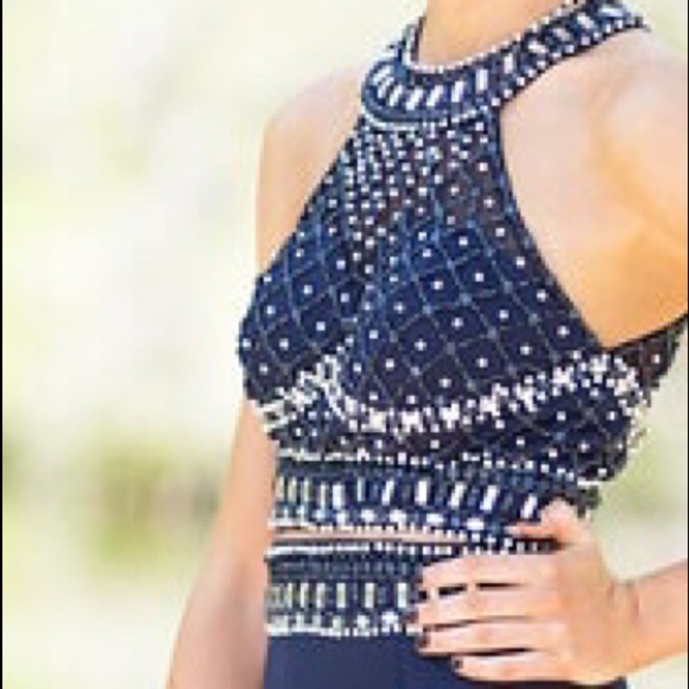 Navy blue evening gown/prom dress